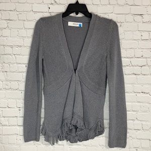 Anthropologie Sparrow Fringe Cardigan Grey Medium